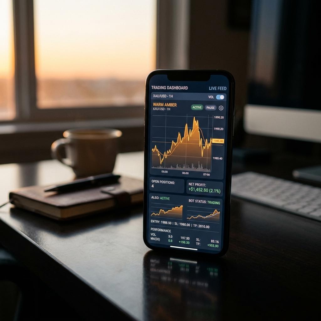 Piattaforma di trading crypto con intelligenza artificiale Auronex AI su smartphone